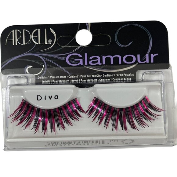 Ardell Glamour Diva Pink Metallic Strip Lashes – False Eyelashes - Picture 1 of 5